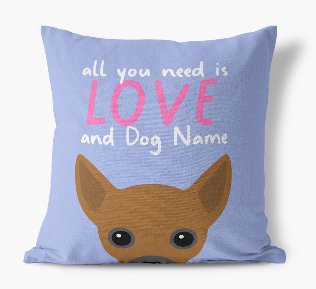 All You Need Is Love: Personalised {breedFullName} Canvas Cushion