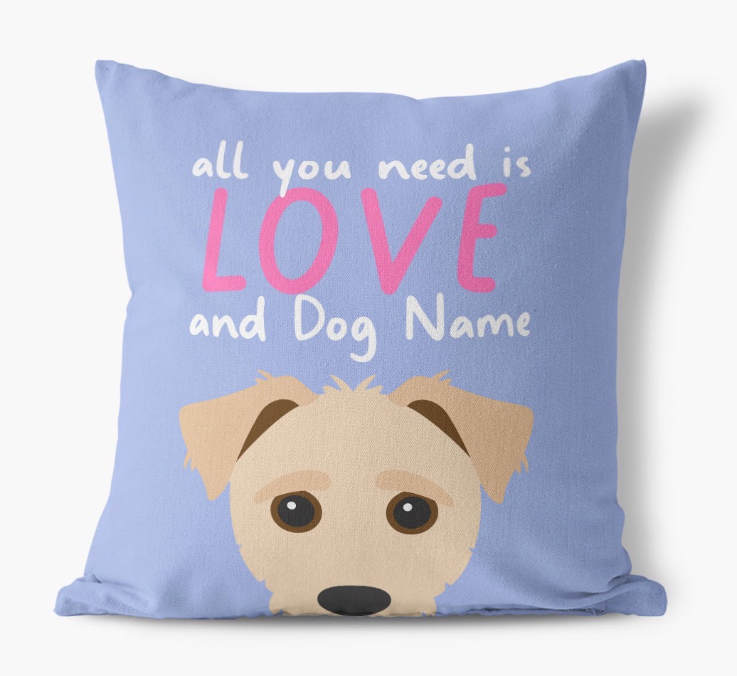 All You Need Is Love: Personalised {breedFullName} Canvas Cushion