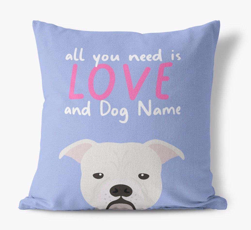 All You Need Is Love: Personalised {breedFullName} Canvas Cushion