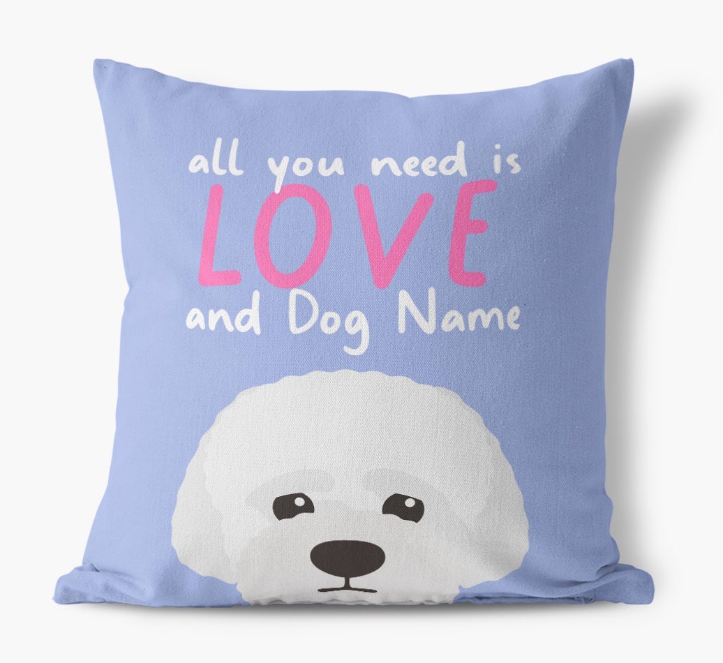 All You Need Is Love: Personalised {breedFullName} Canvas Cushion