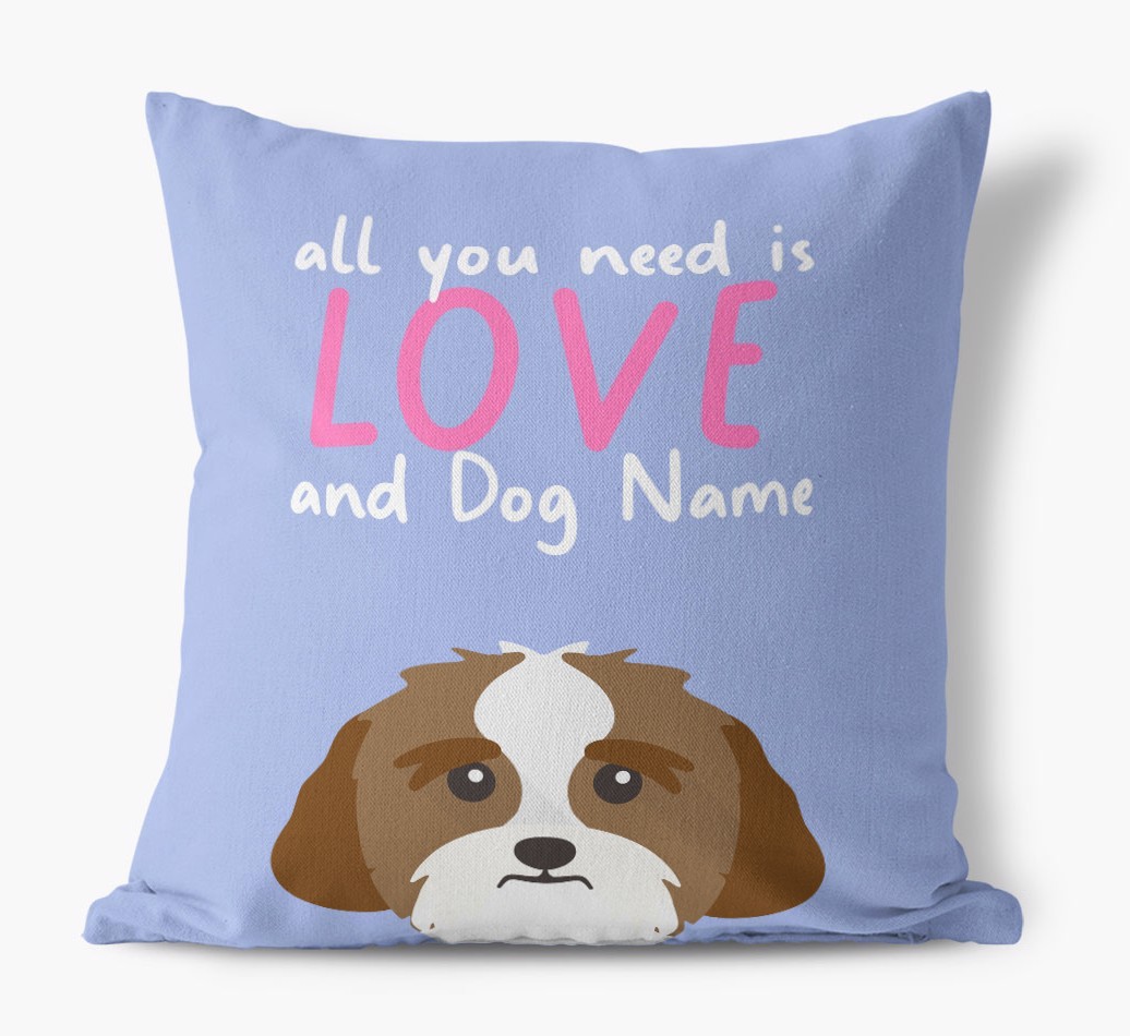 All You Need Is Love: Personalised {breedFullName} Canvas Cushion