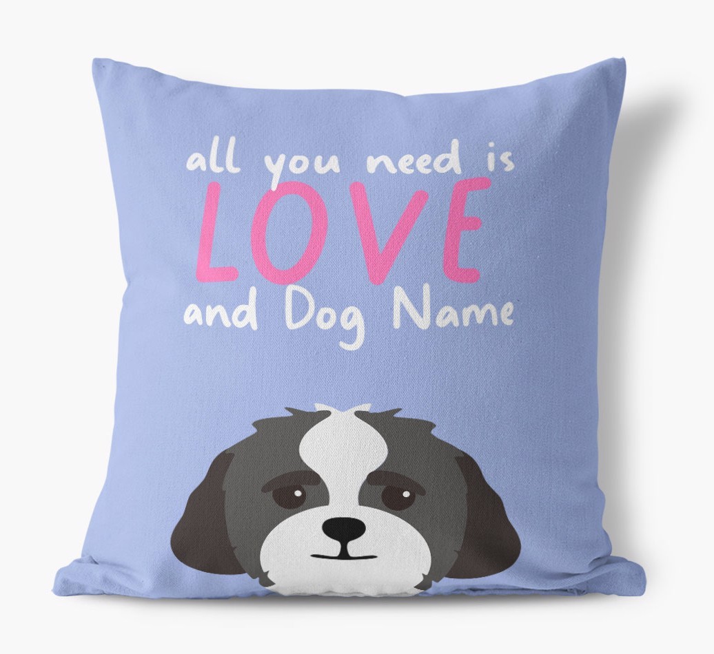 All You Need Is Love: Personalised {breedFullName} Canvas Cushion