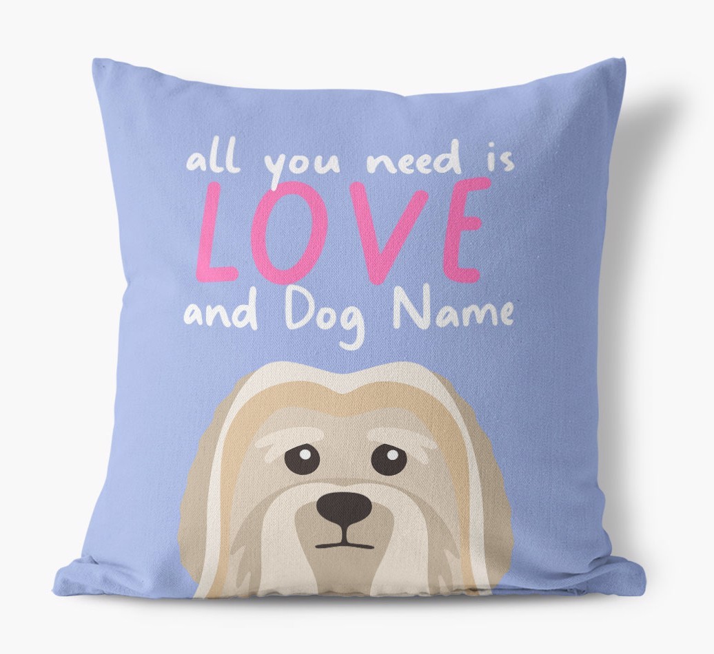 All You Need Is Love: Personalised {breedFullName} Canvas Cushion