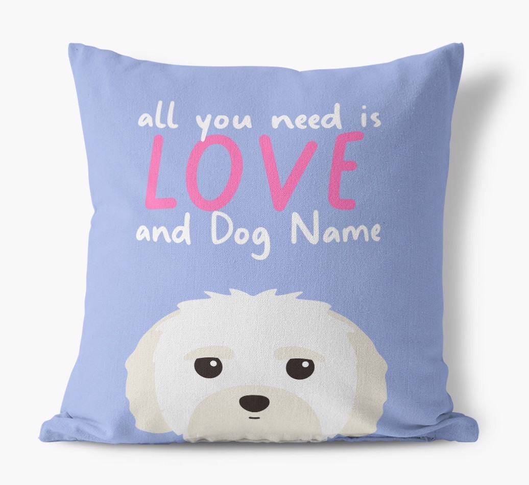 All You Need Is Love: Personalised {breedFullName} Canvas Cushion