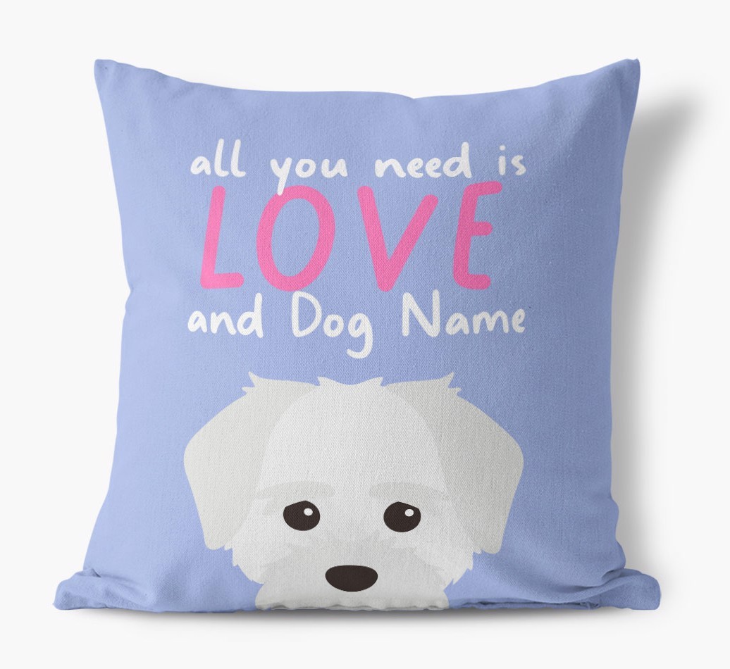 All You Need Is Love: Personalised {breedFullName} Canvas Cushion