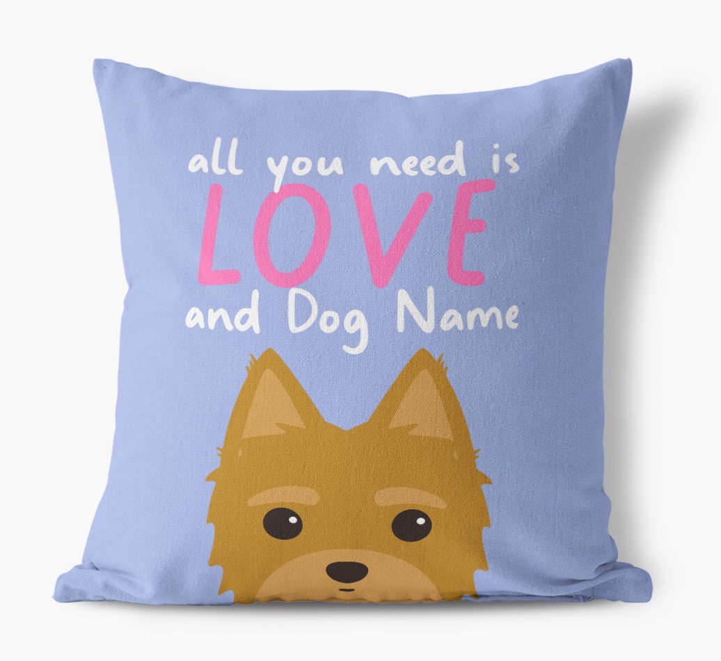 All You Need Is Love: Personalised {breedFullName} Canvas Cushion
