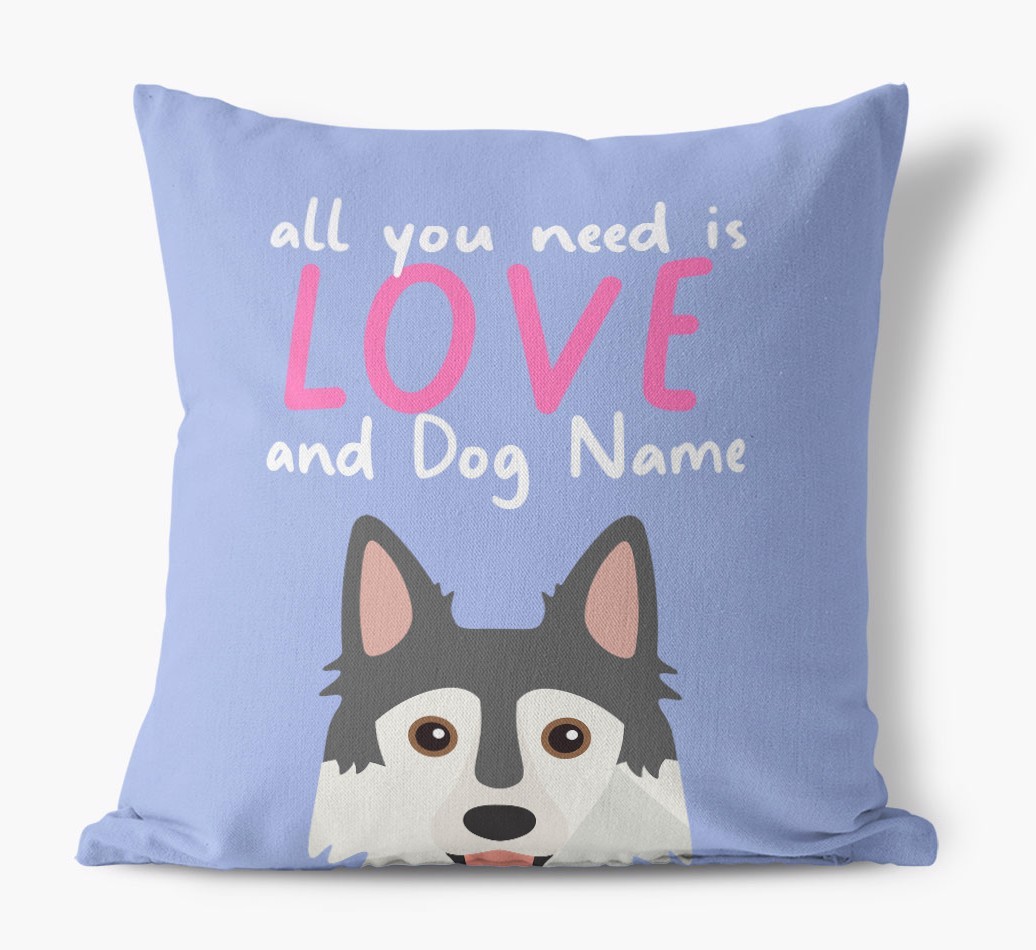 All You Need Is Love: Personalised {breedFullName} Canvas Cushion