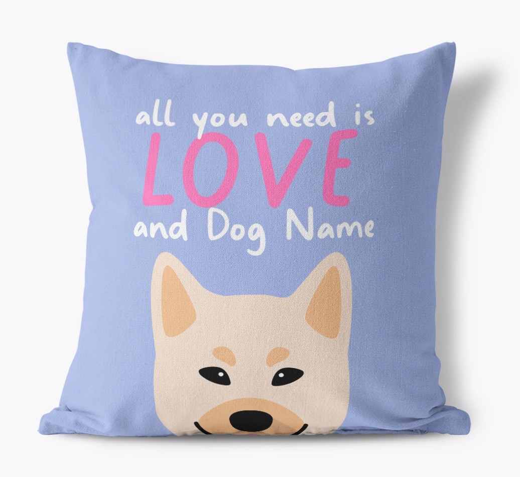 All You Need Is Love: Personalised {breedFullName} Canvas Cushion