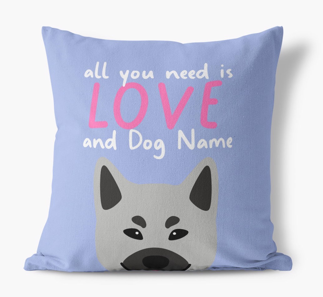 All You Need Is Love: Personalised {breedFullName} Canvas Cushion