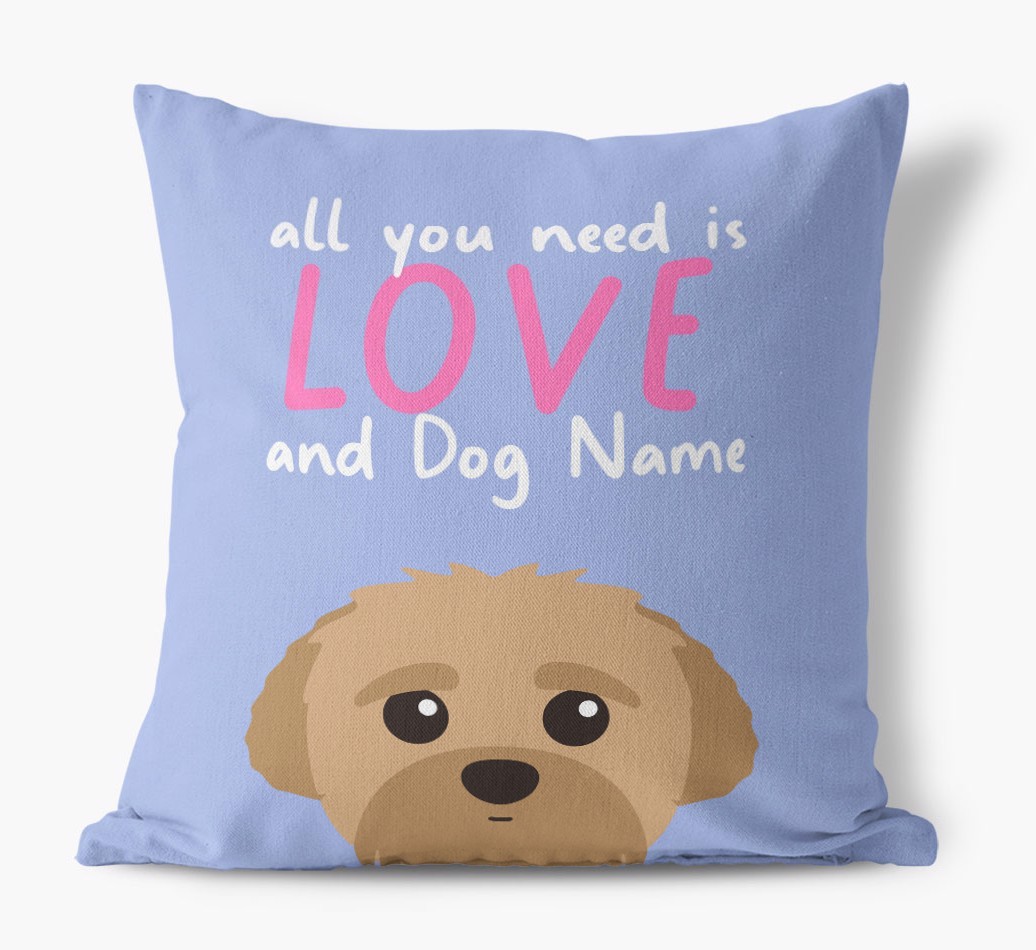 All You Need Is Love: Personalised {breedFullName} Canvas Cushion