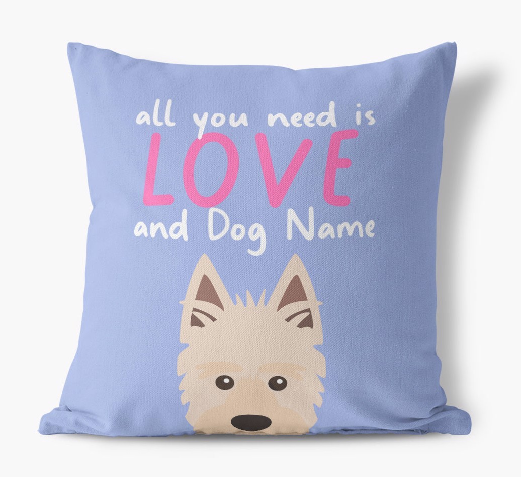 All You Need Is Love: Personalised {breedFullName} Canvas Cushion