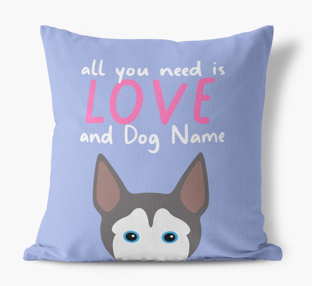 All You Need Is Love: Personalised {breedFullName} Canvas Cushion