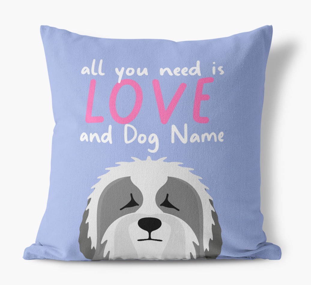 All You Need Is Love: Personalised {breedFullName} Canvas Cushion
