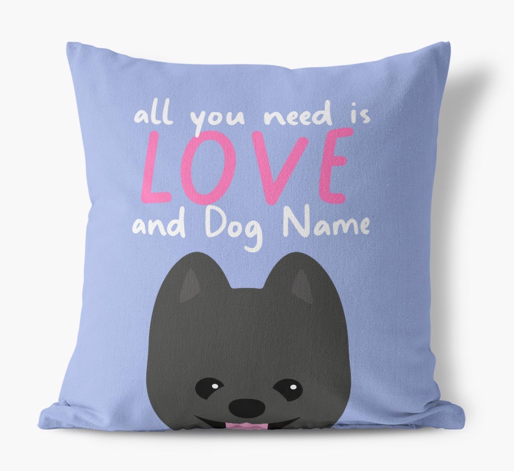 All You Need Is Love: Personalised {breedFullName} Canvas Cushion