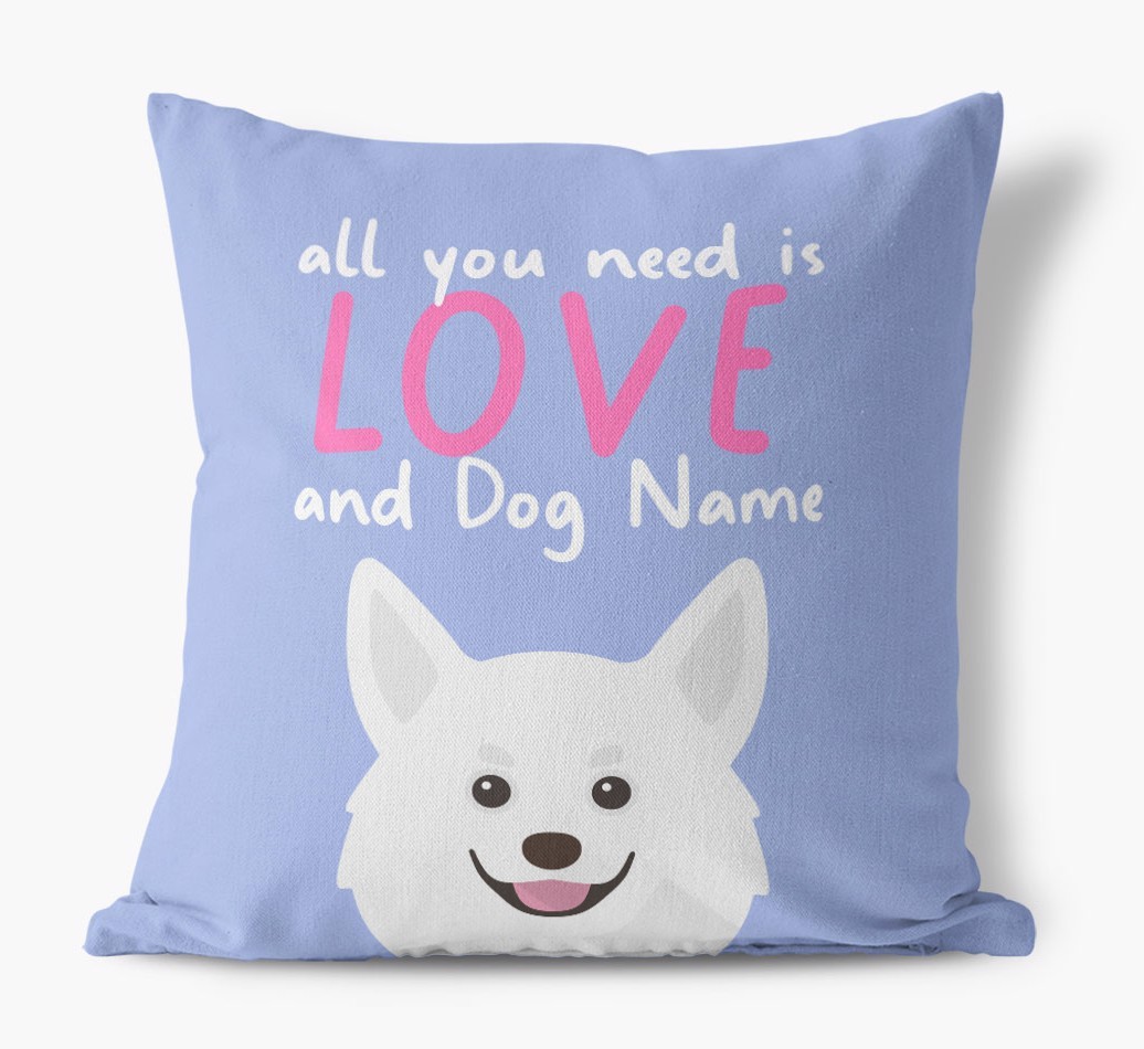 All You Need Is Love: Personalised {breedFullName} Canvas Cushion