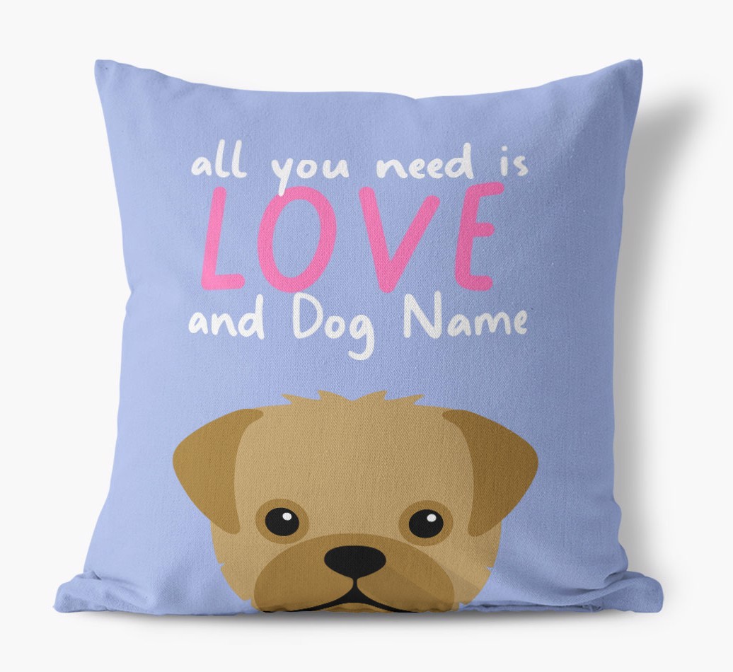 All You Need Is Love: Personalised {breedFullName} Canvas Cushion