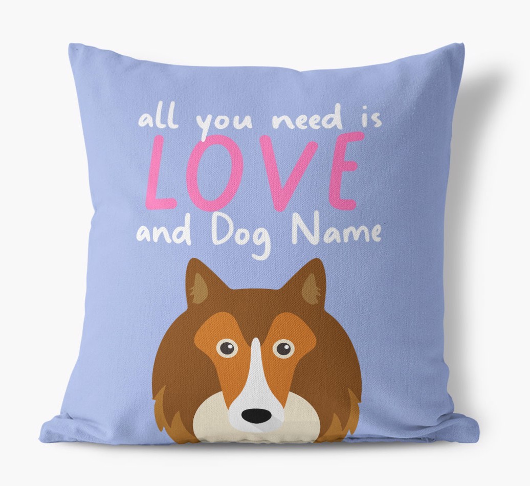 All You Need Is Love: Personalised {breedFullName} Canvas Cushion