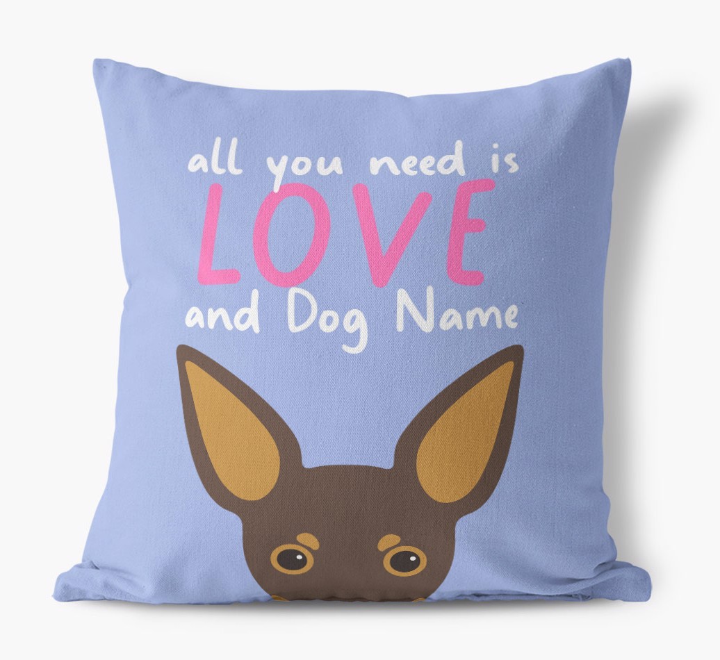 All You Need Is Love: Personalised {breedFullName} Canvas Cushion