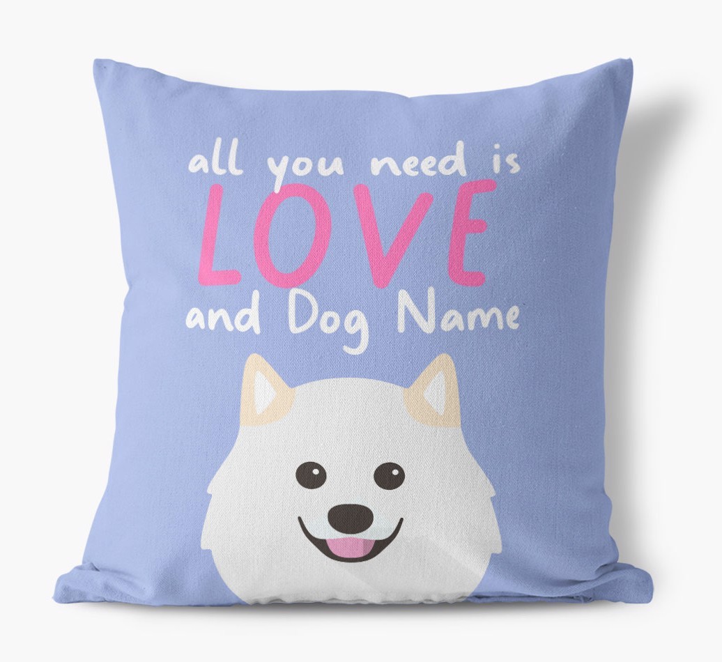 All You Need Is Love: Personalised {breedFullName} Canvas Cushion