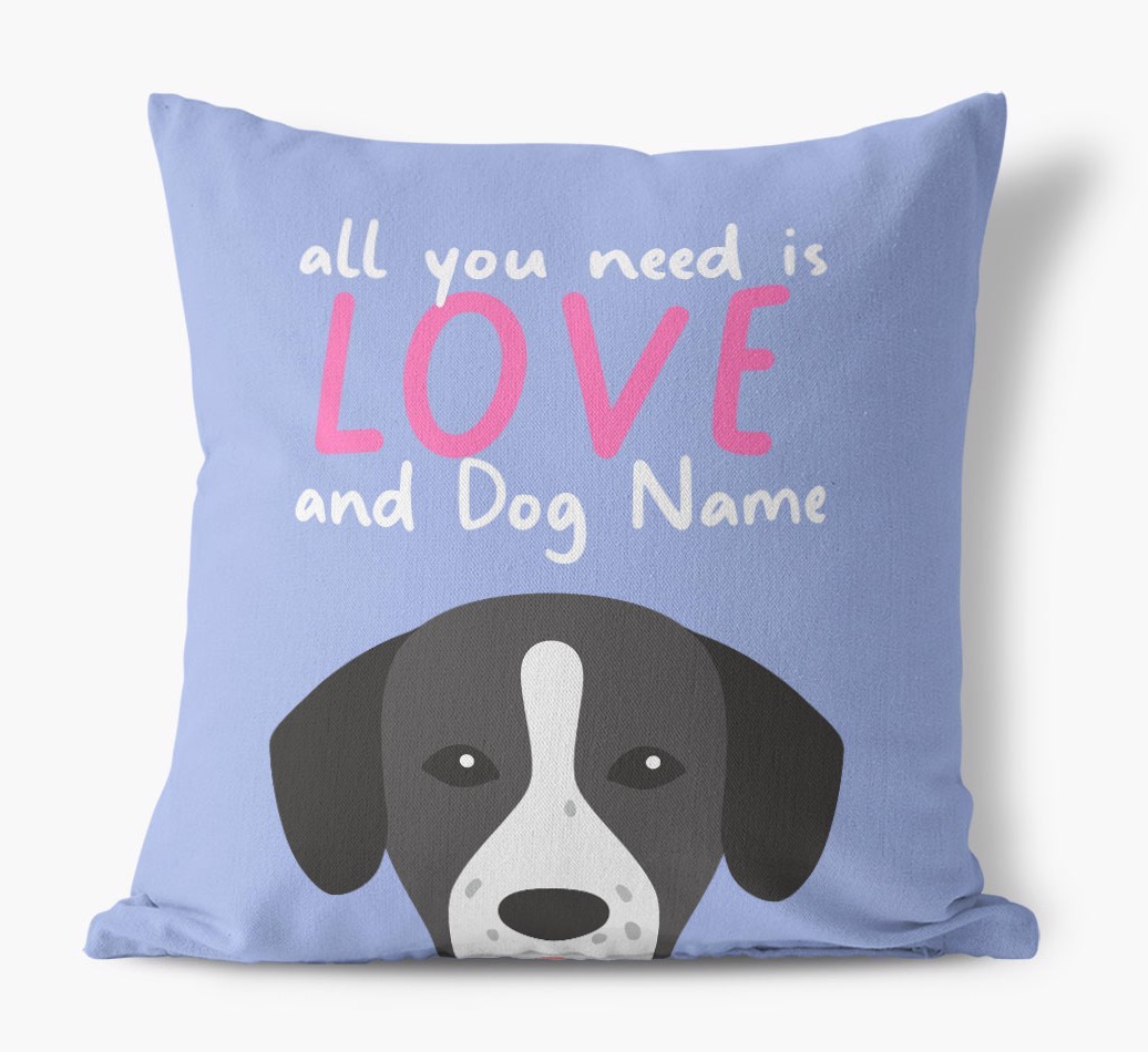 All You Need Is Love: Personalised {breedFullName} Canvas Cushion