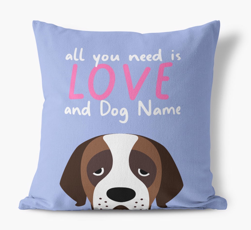 All You Need Is Love: Personalised {breedFullName} Canvas Cushion