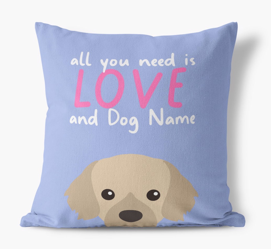 All You Need Is Love: Personalised {breedFullName} Canvas Cushion