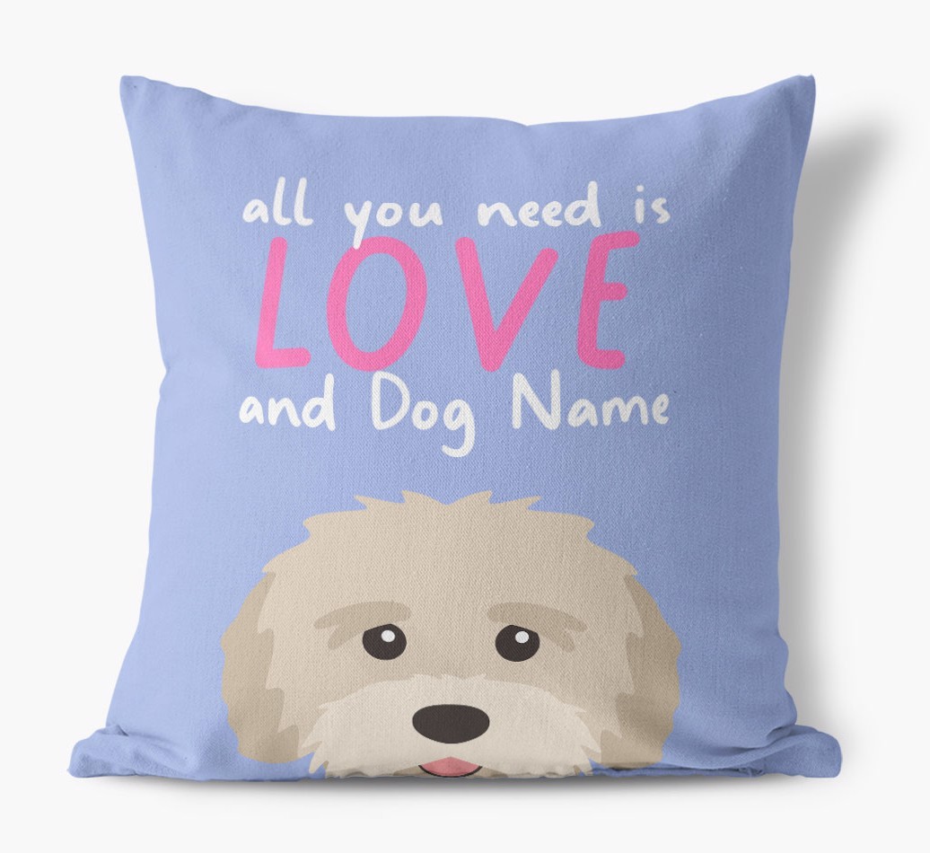 All You Need Is Love: Personalised {breedFullName} Canvas Cushion