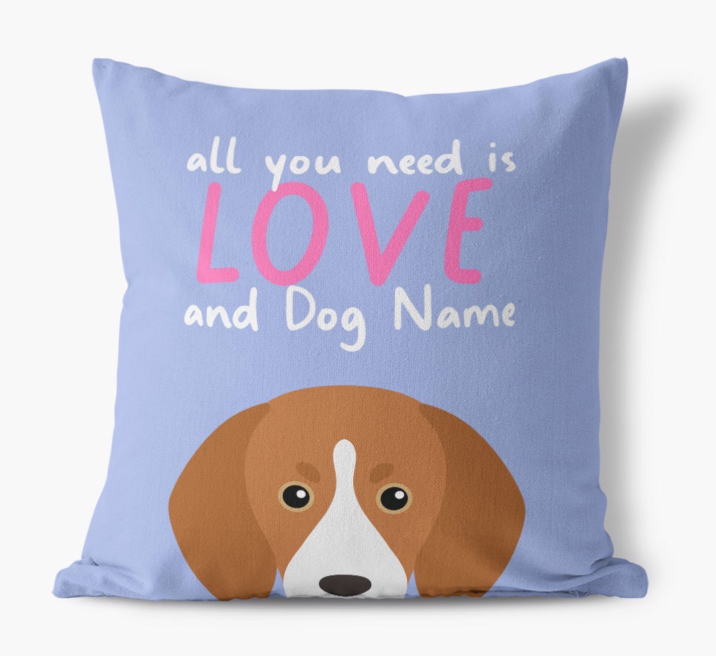 All You Need Is Love: Personalised {breedFullName} Canvas Cushion