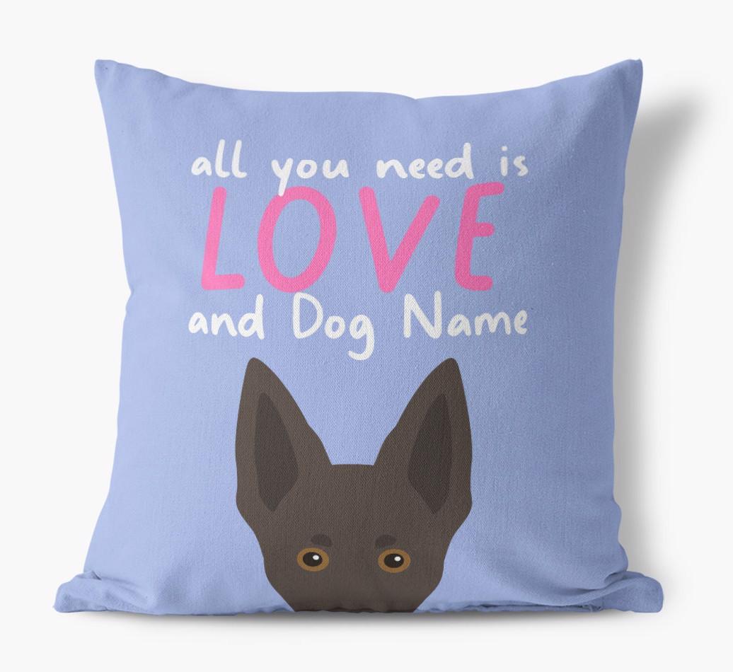 All You Need Is Love: Personalized {breedFullName} Canvas Pillow