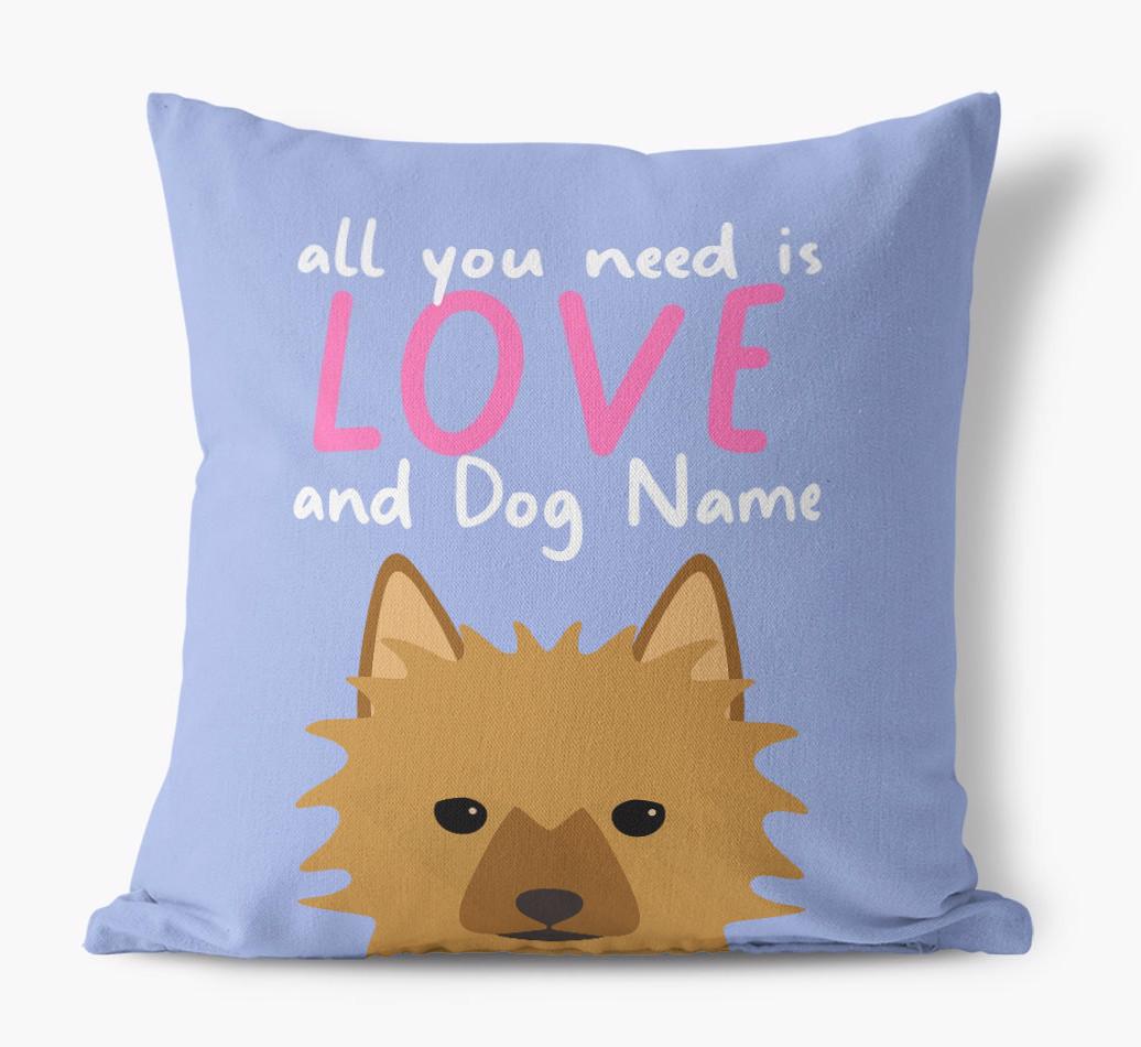 All You Need Is Love: Personalized {breedFullName} Canvas Pillow