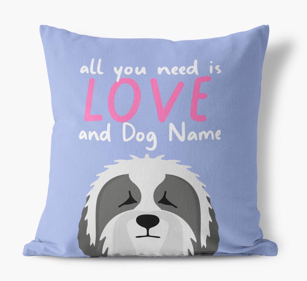 All You Need Is Love: Personalized {breedFullName} Canvas Pillow