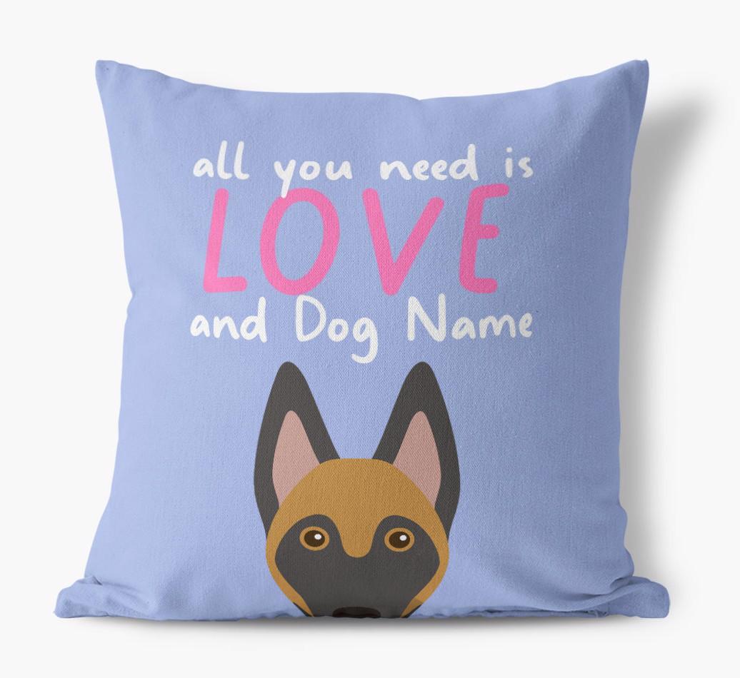 All You Need Is Love: Personalized {breedFullName} Canvas Pillow
