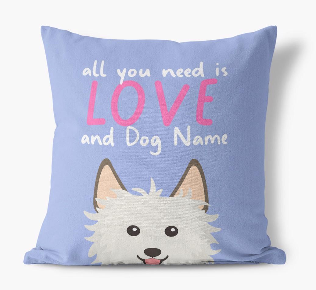 All You Need Is Love: Personalized {breedFullName} Canvas Pillow