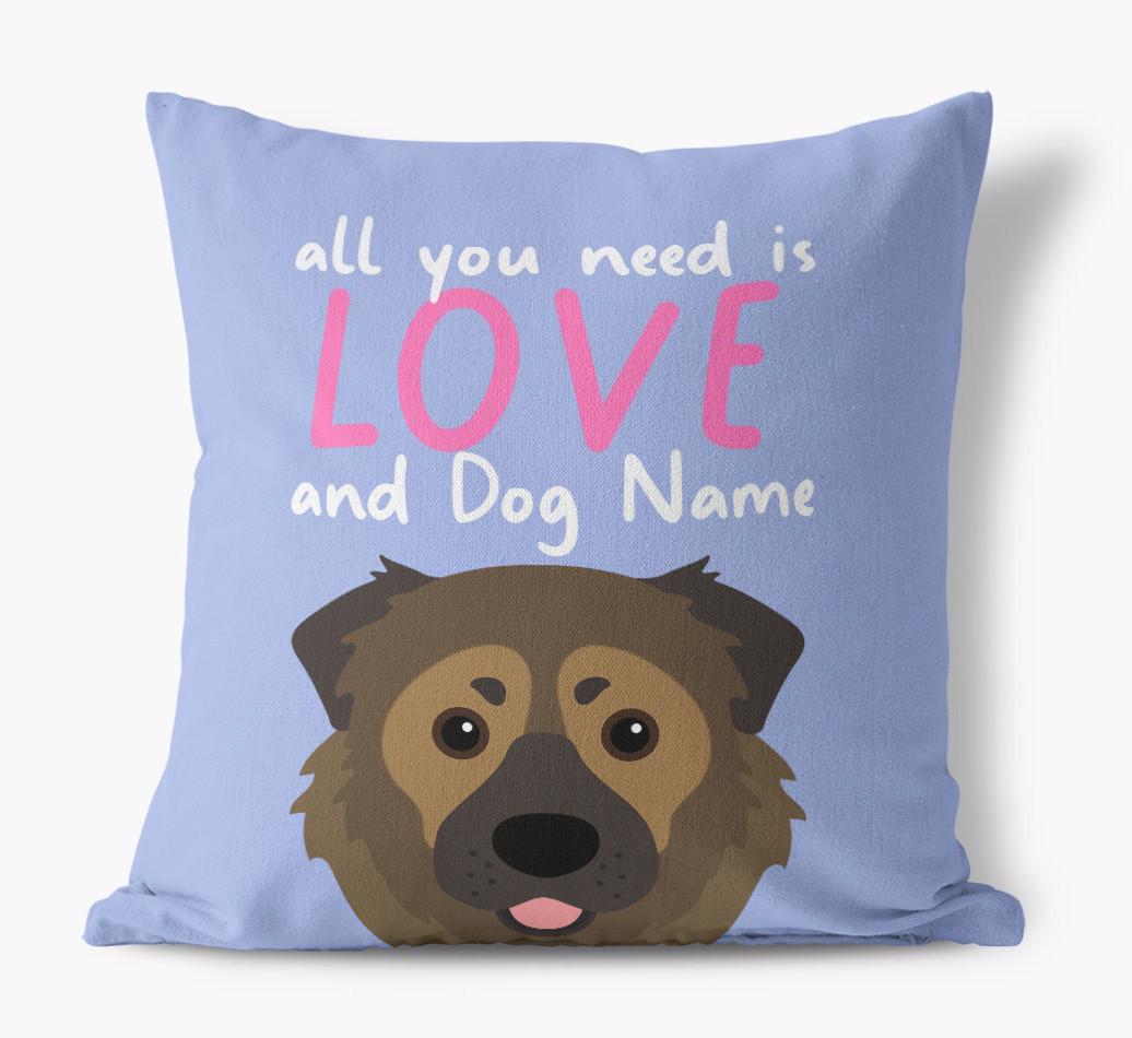All You Need Is Love: Personalized {breedFullName} Canvas Pillow