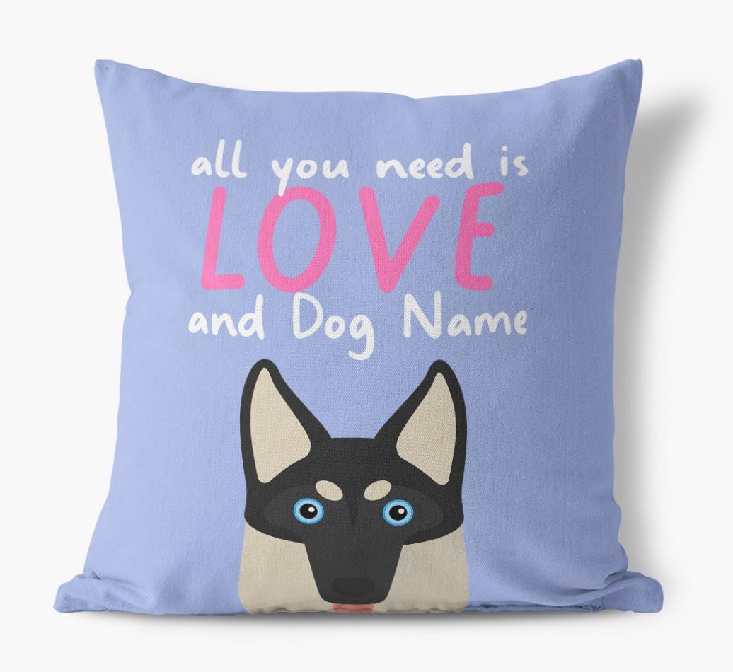 All You Need Is Love: Personalized {breedFullName} Canvas Pillow