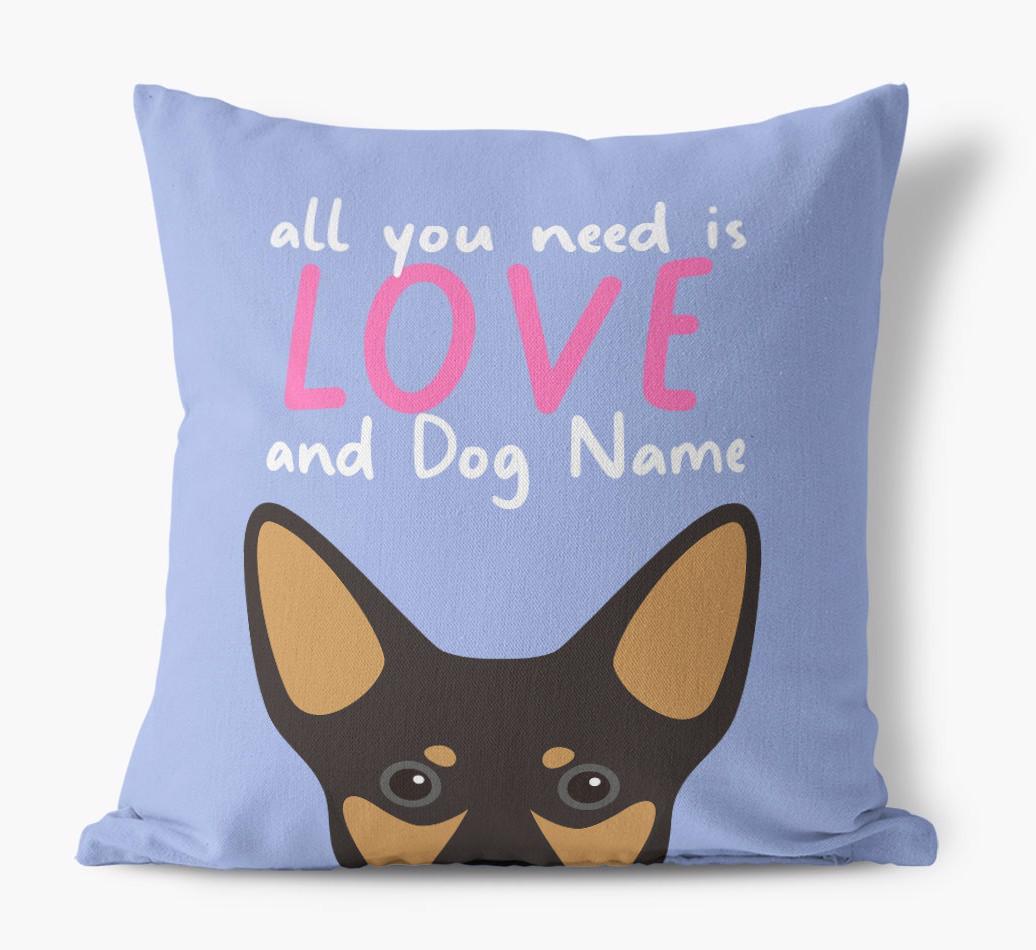 All You Need Is Love: Personalized {breedFullName} Canvas Pillow