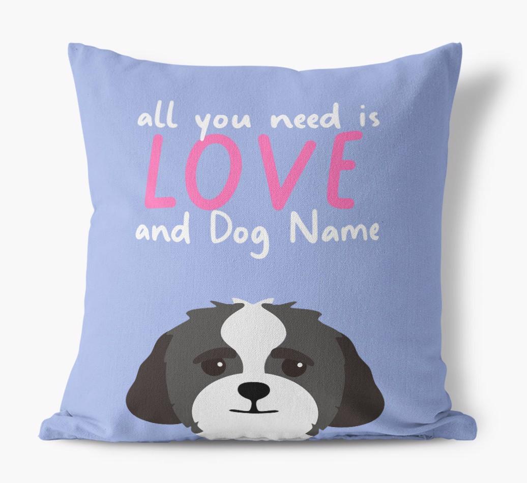 All You Need Is Love: Personalized {breedFullName} Canvas Pillow