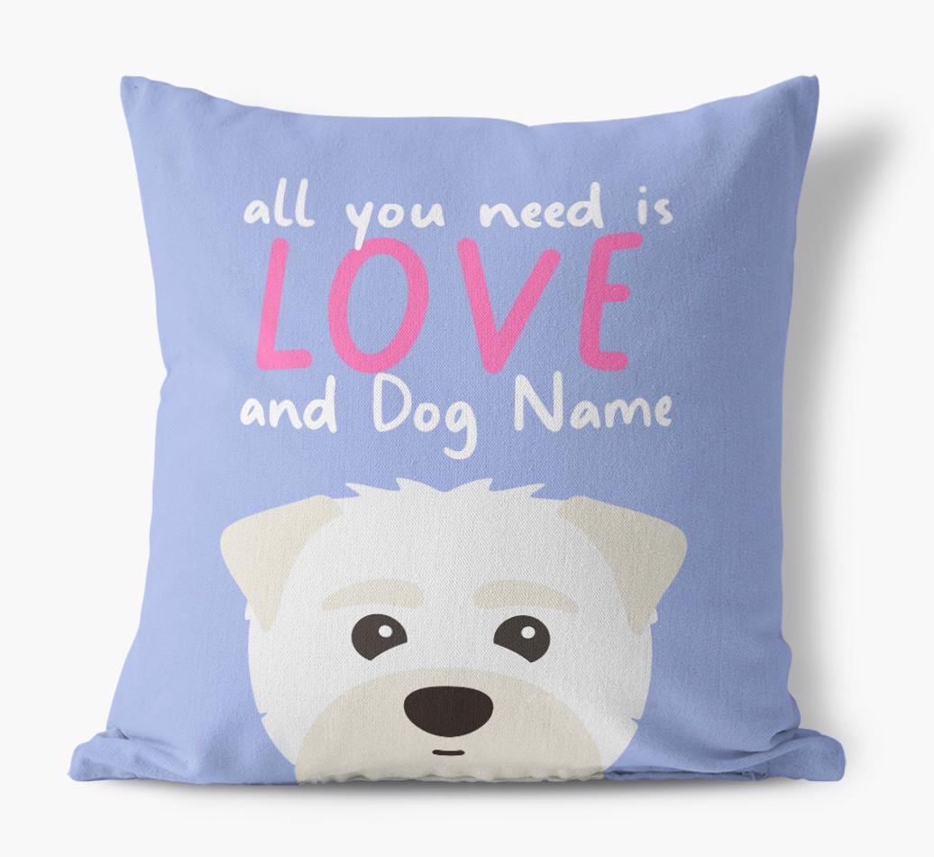 All You Need Is Love: Personalized {breedFullName} Canvas Pillow