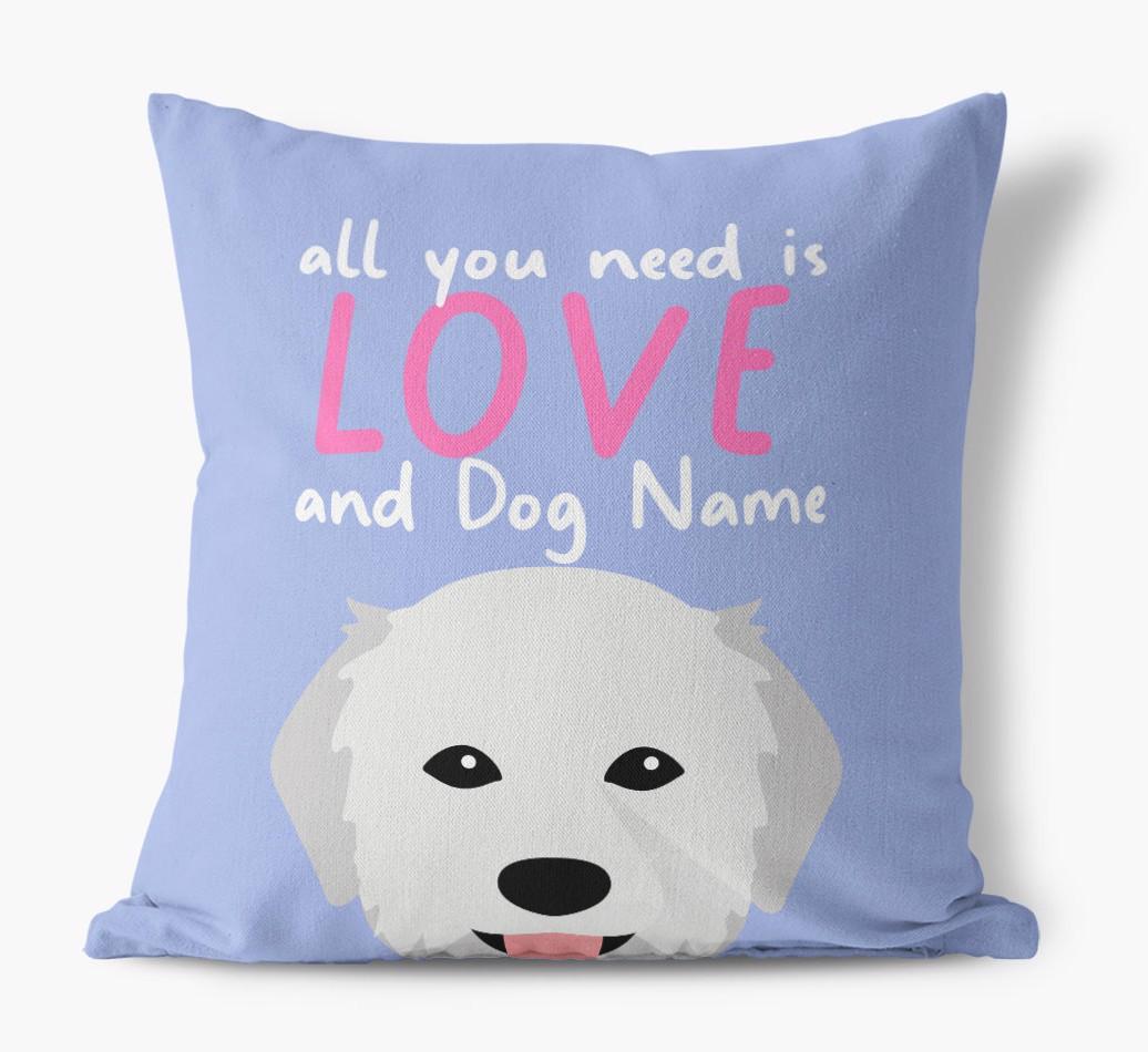 All You Need Is Love: Personalized {breedFullName} Canvas Pillow