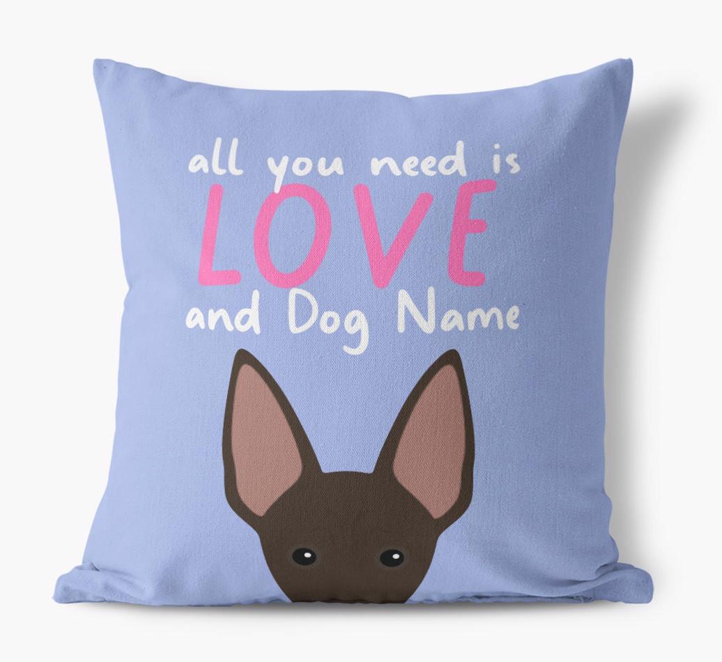 All You Need Is Love: Personalized {breedFullName} Canvas Pillow