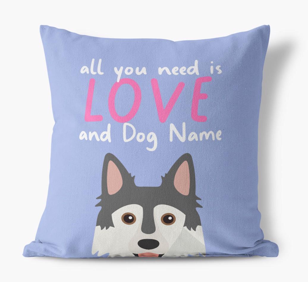 All You Need Is Love: Personalized {breedFullName} Canvas Pillow