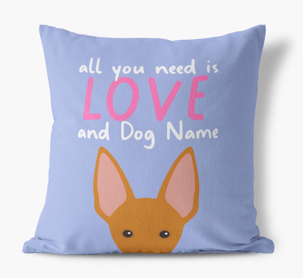 All You Need Is Love: Personalised {breedFullName} Canvas Cushion