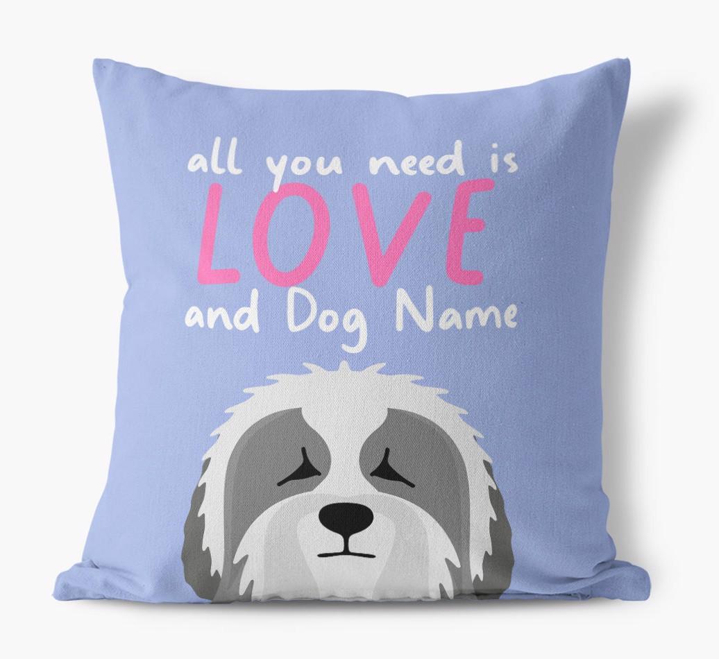 All You Need Is Love: Personalized {breedFullName} Canvas Pillow