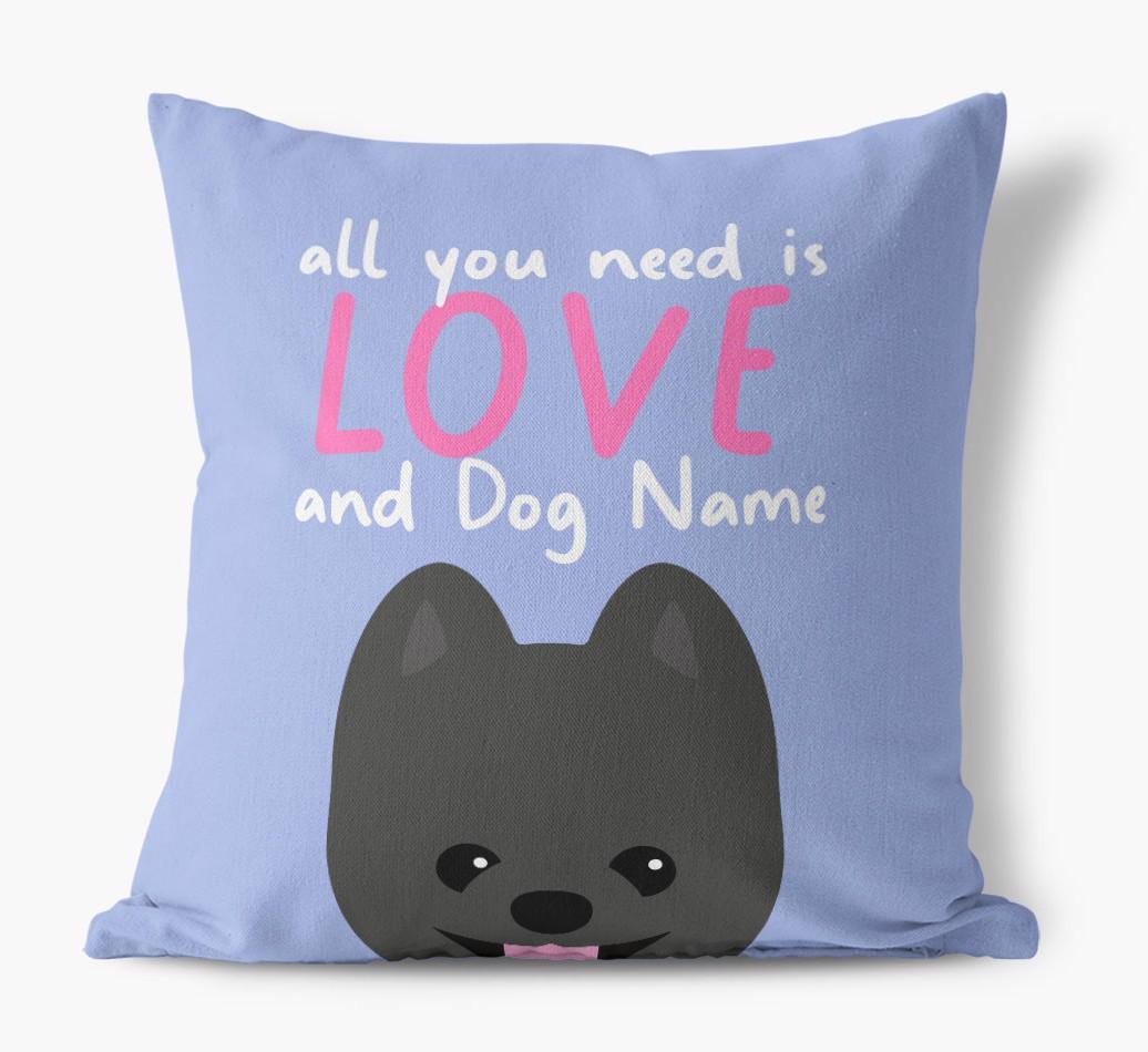 All You Need Is Love: Personalized {breedFullName} Canvas Pillow