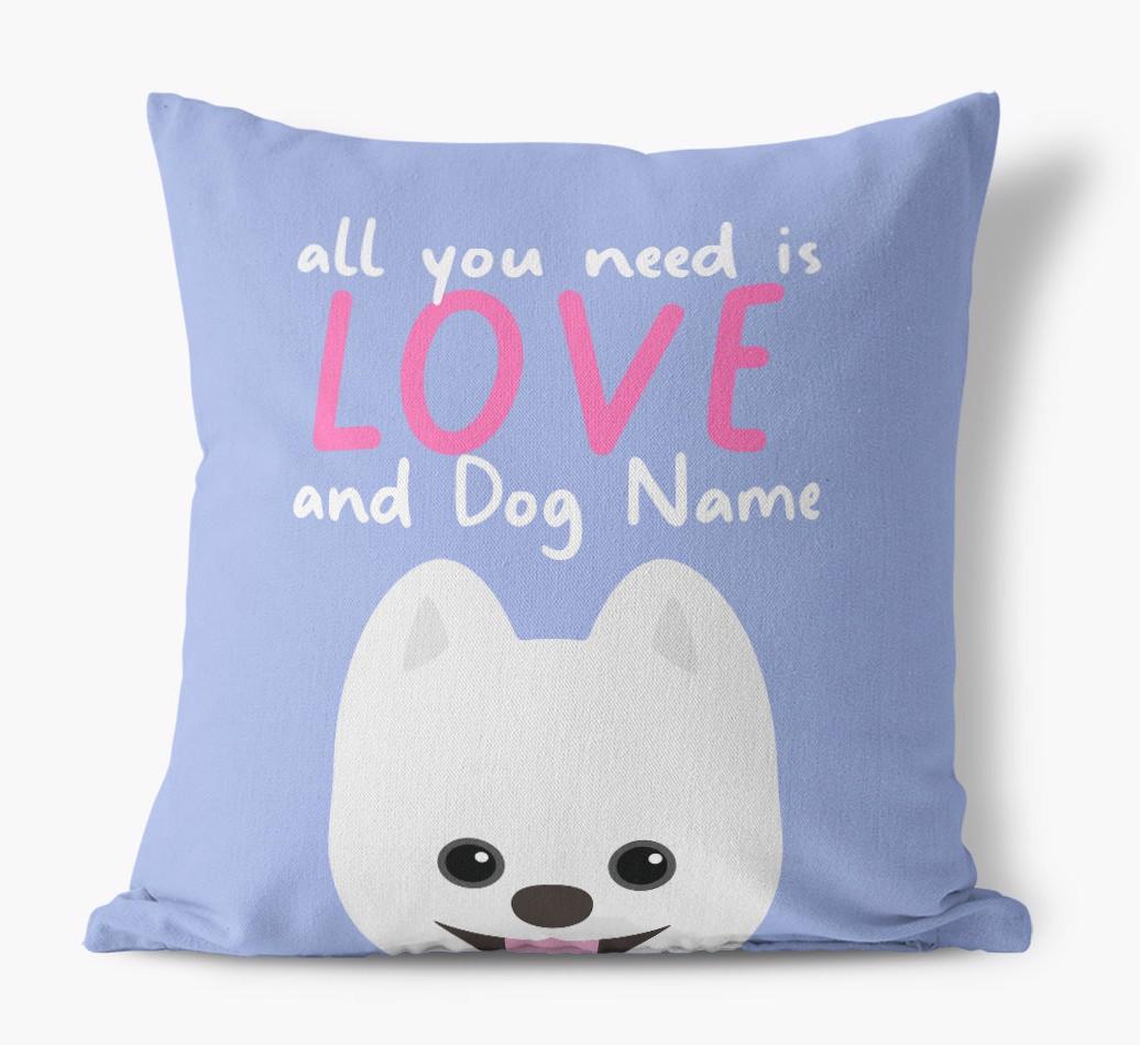 All You Need Is Love: Personalized {breedFullName} Canvas Pillow