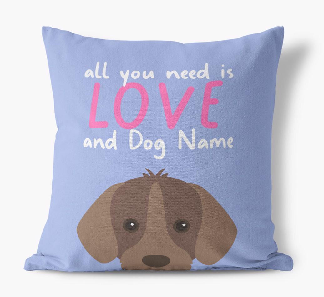 All You Need Is Love: Personalized {breedFullName} Canvas Pillow