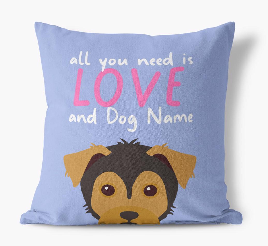All You Need Is Love: Personalized {breedFullName} Canvas Pillow