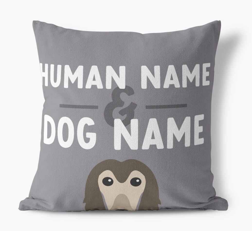 Human And Pet Name: Personalised {breedFullName} Canvas Cushion