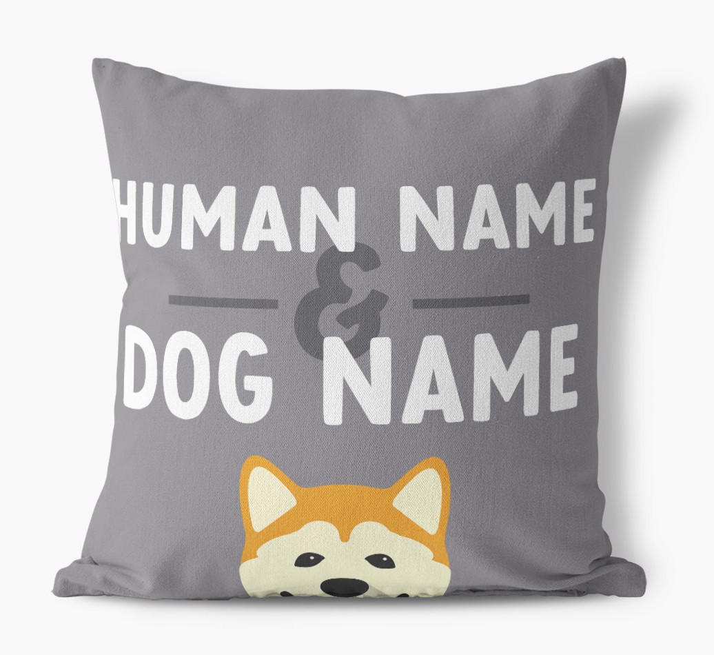 Human And Pet Name: Personalised {breedFullName} Canvas Cushion