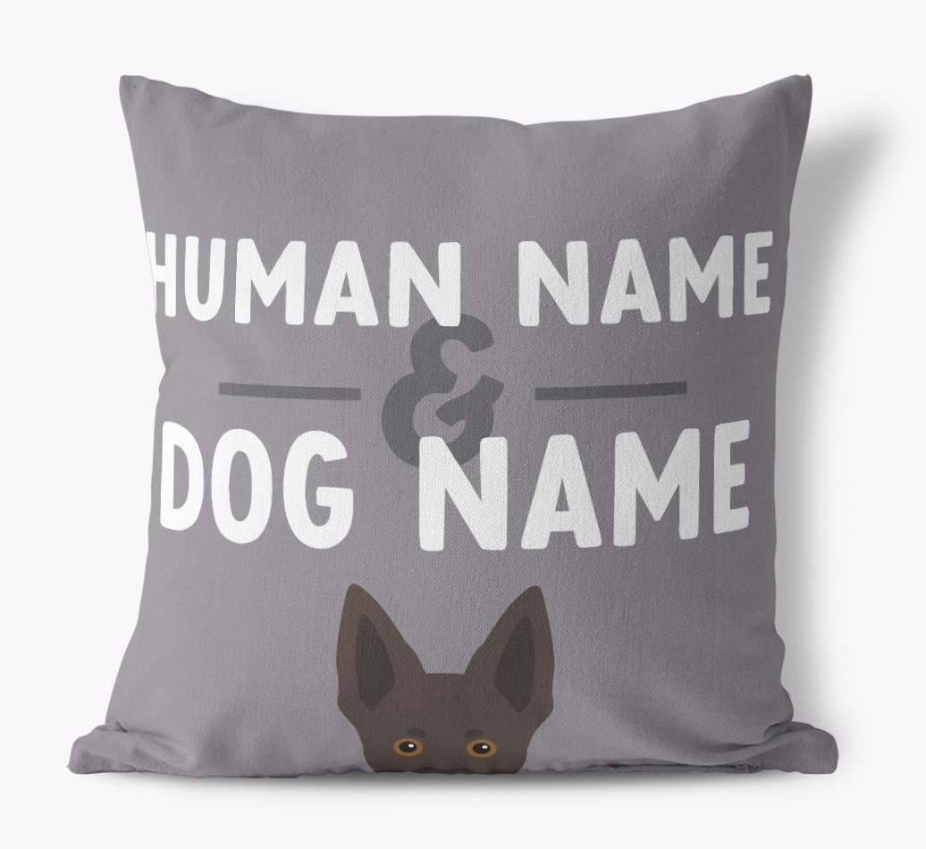 Human And Pet Name: Personalised {breedFullName} Canvas Cushion